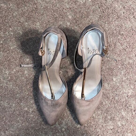 Pink suede ankle heels - Picture 1 of 2